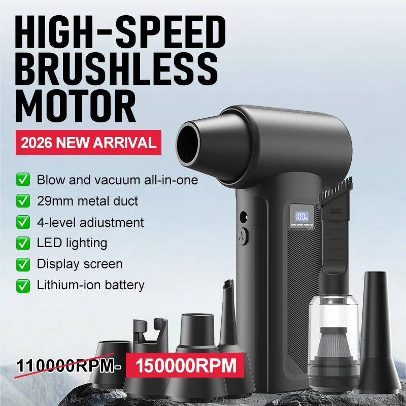 Home Automation System Diy - Kabelloser Turbo-Lüfter 150000 U/min Tragbarer Mini-Luftstaubsauger