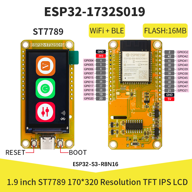 Home Automation Arduino - ESP32-S3 1,9 Zoll IPS LCD 170*320