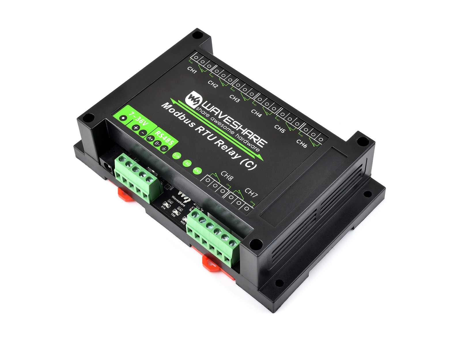 Shelly Relay Module - Modbus RTU-Relais (C), Modbus RTU 8-Kanal-Relaismodul