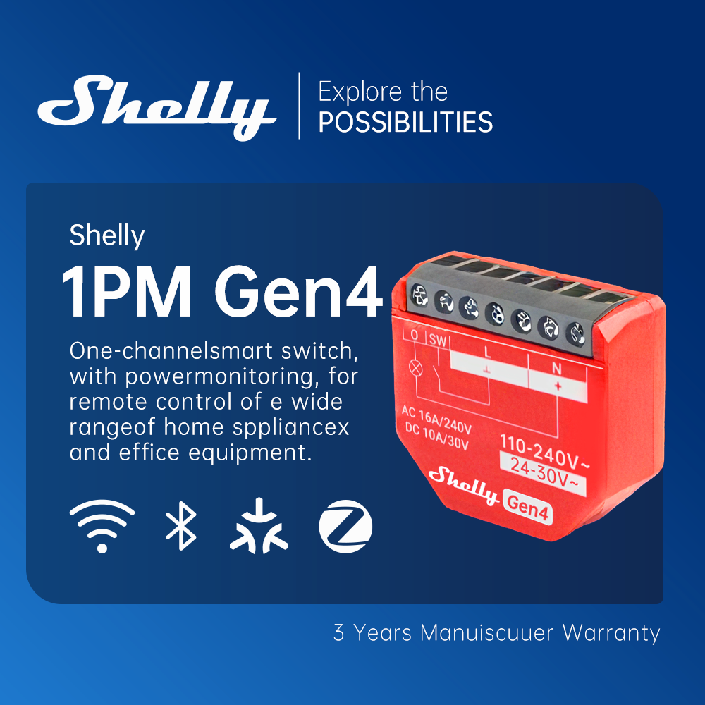 Shelly 1PM Gen4 Zigbee Matter  – Shelly Relay Module Bewertung und Preis