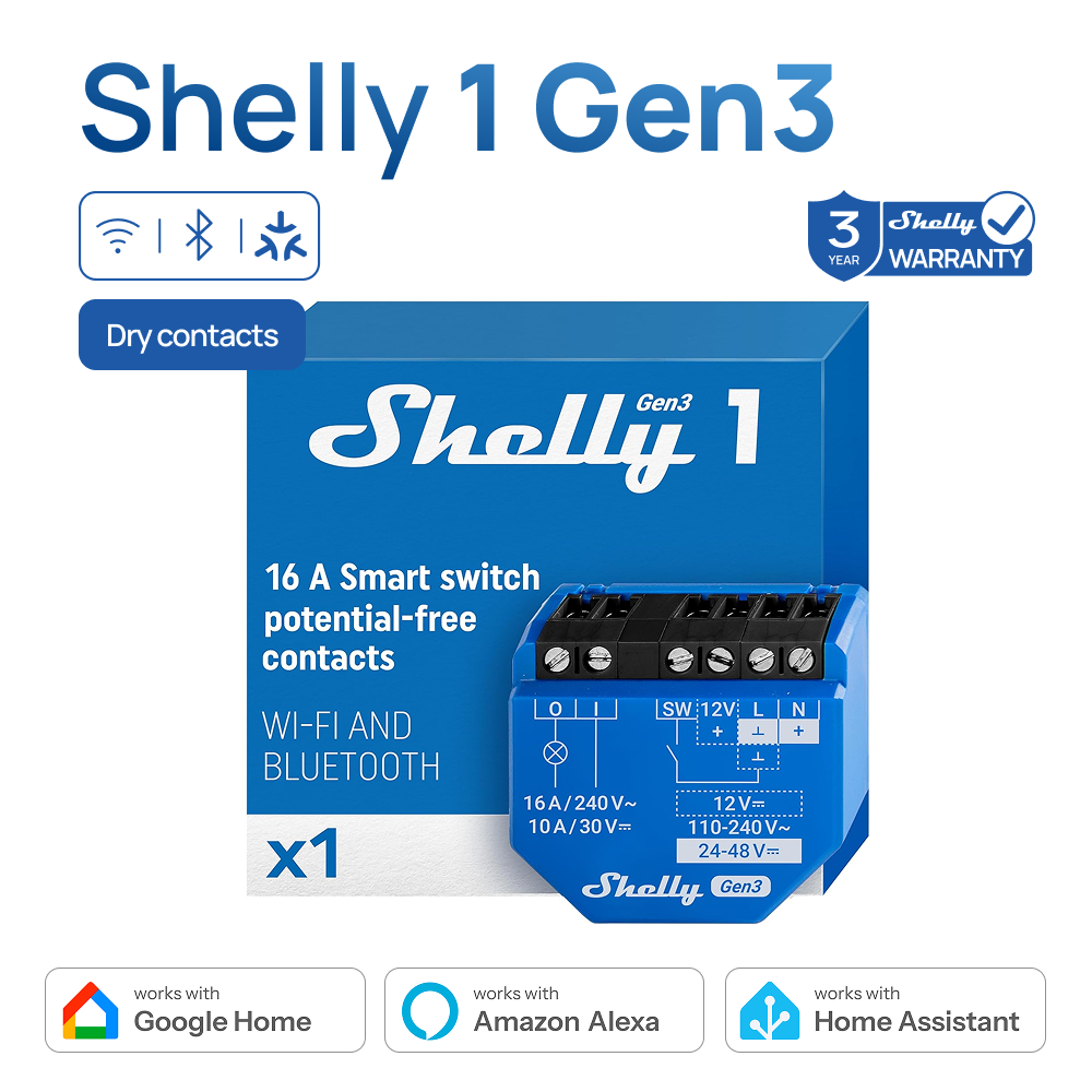 Shelly 1 Gen3 Trockenkontakt-S – Shelly Relay Module Bewertung und Preis